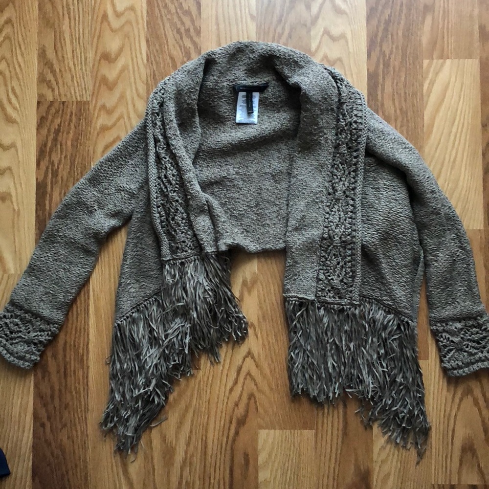 Bcbg fringe sweater xs/s